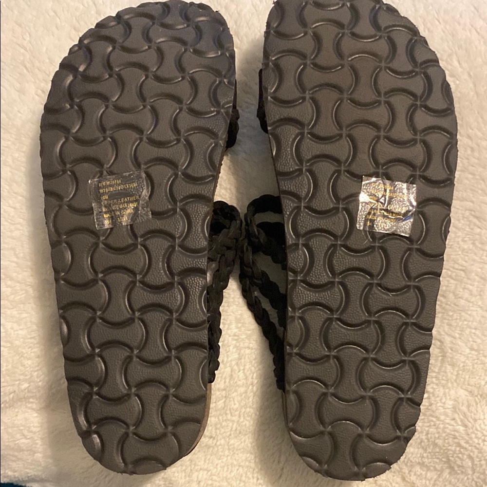 Woman’s Black Braided Sandals 10m - Picture 3 of 5